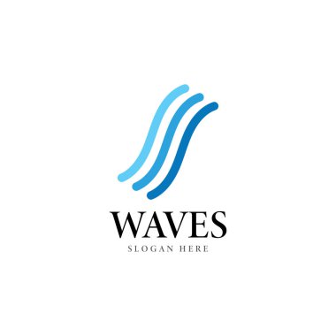 dalga logo vektör şablonu resimleme simgesi