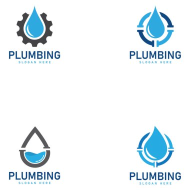 Tesisat hizmeti logosu tasarım vektör şablonu