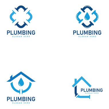 Tesisat hizmeti logosu tasarım vektör şablonu