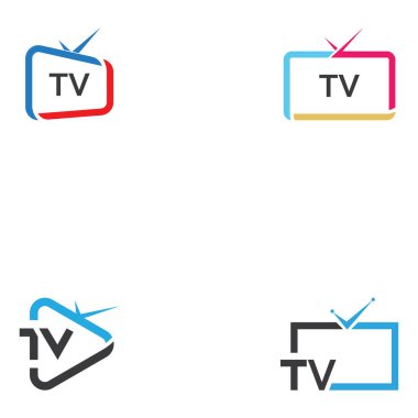TV ya da televizyon logo vektörü vektörü