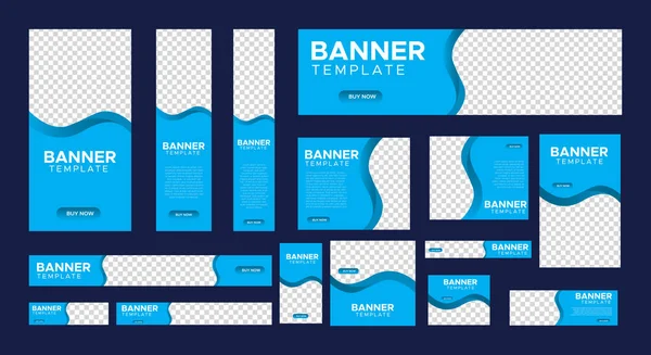 Abstract Banner Design Web Template Set Horizontal Header Web Banner — стоковий вектор