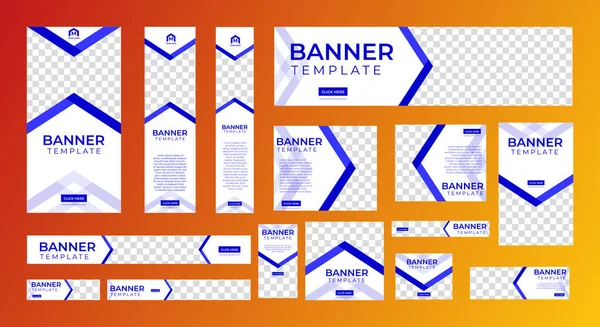 Σύνολο Δημιουργικών Web Banners Κανονικού Μεγέθους Χώρο Για Φωτογραφίες Διαφημιστικό — Διανυσματικό Αρχείο