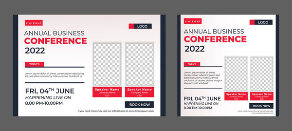 Marketing Strategies live webinar banner invitation and social media post template. Business webinar invitation design. Vector EPS 10