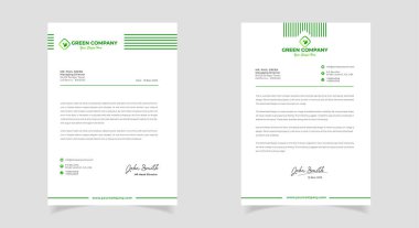 Green Nature Letterhead Şirketi ya da ortakları için tasarım. Modern İş Mektup Başlığı Tasarım Şablonu