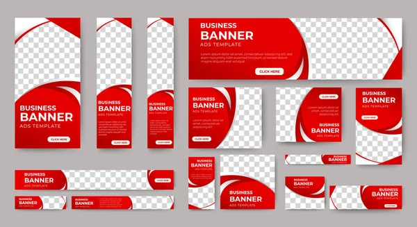 Templates Web Banners Place Images Vertical Horizontal Square Banner Layouts — Stock Vector