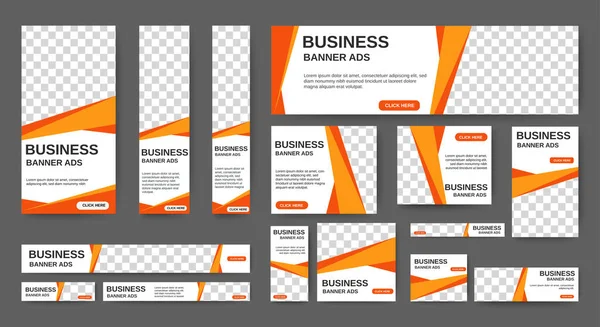 Templates Web Banners Place Images Vertical Horizontal Square Banner Layouts — Stock Vector