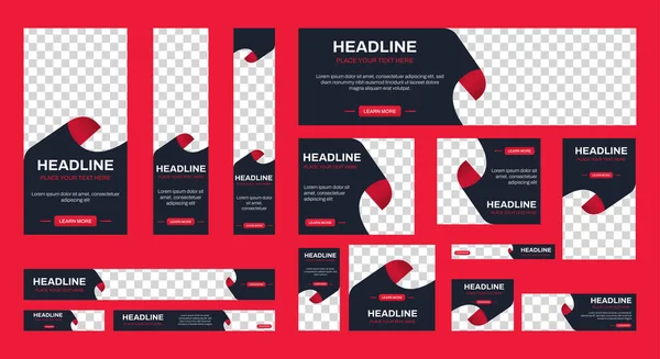 Set Business Web Banners Template Design Image Space Vector — Stock Vector