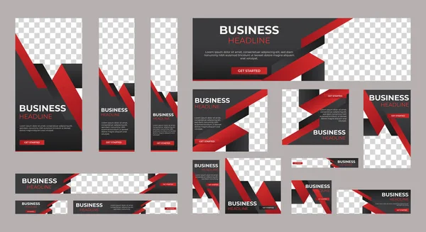 Business Banner Design Web Template Set Horizontale Header Web Banner — Stockvektor