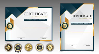 Başarı sertifikaları ödül, iş ve eğitim ihtiyaçları için şablon tasarımı. vektör