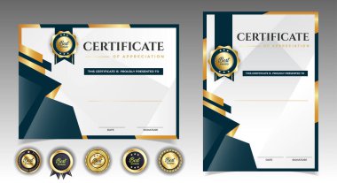 Siyah ve Altın sertifikaları şablon tasarımı. vektör
