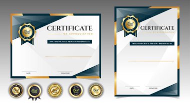 Siyah ve Altın sertifikaları şablon tasarımı. vektör