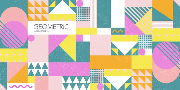 Colorful Abstract NEO Geometric Background. Geometric Pattern in NEO GEO Design Style.