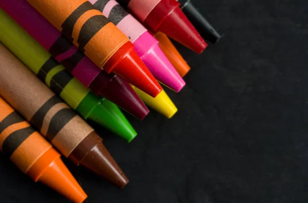 Macro with Selective Focus of Coloring Crayons Horizontal