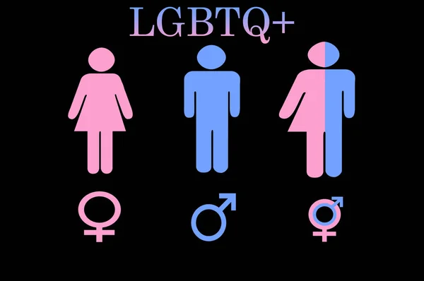 Ilustrační Znaménko Reprezentující Lesbičky Gaye Bisexuály Transsexuály Buzeranty Nebo Někdy — Stock fotografie