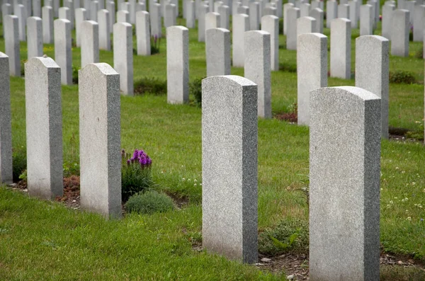 Abstrakcyjny Wzór Pomników Wojskowym Poziomie Cmentarza — Zdjęcie stockowe