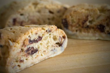 Yatay Sayaç Üzerine İtalyan Biscotti 'nin Makro Görüntüsü