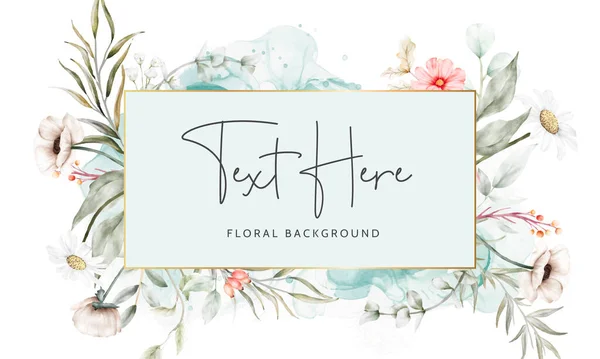 Elegante Winzige Florale Aquarell Hintergrundvorlage Design — Stockvektor