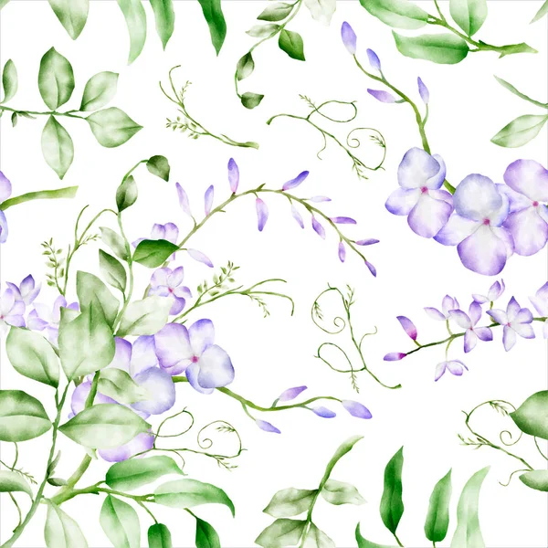 stock vector Elegant floral seamless pattern with purple flower