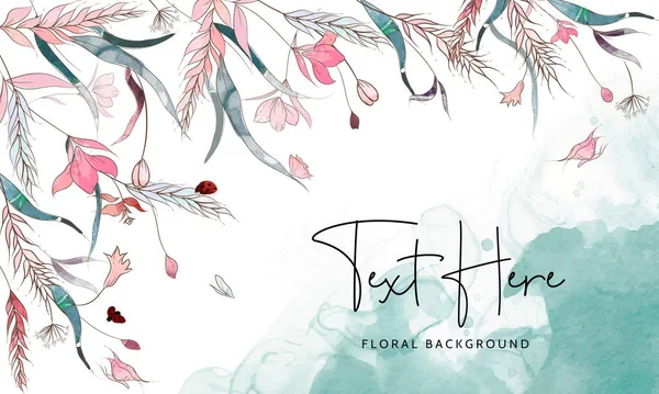 Vintage Hand Drawn Floral Watercolor Background — 스톡 벡터