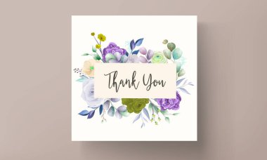 elegant floral wedding invitation card with watercolor