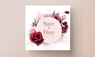 beautiful roses wedding invitation card set
