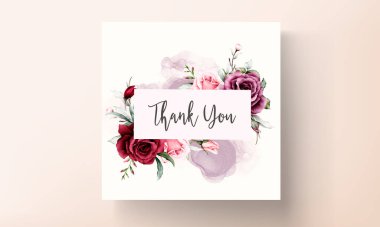 beautiful roses wedding invitation card set