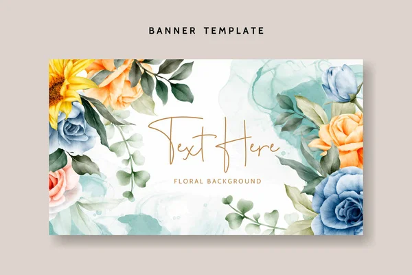 Beautiful Watercolor Spring Floral Background — Stockový vektor