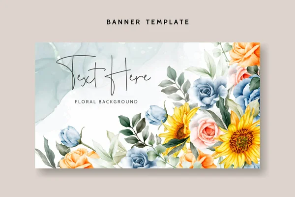 Beautiful Watercolor Spring Floral Background — Stockvektor