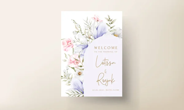 stock vector beautiful wedding invitation card with elegant vintage floral