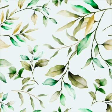 Yaprakları suluboya süsü olan zarif çiçek desenli.