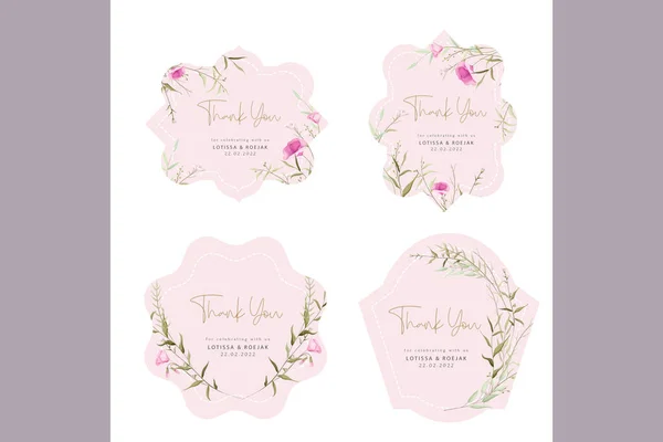 stock vector beautiful hand drawn flower and leaves label collection