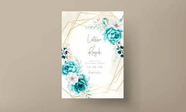 Zarif suluboya çiçek ve düğün davetiyesi bırakır