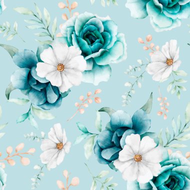 Zarif suluboya toska çiçeksiz desen
