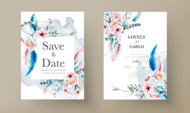 güzel çiçek ve düş kapanı davetiye şablonu