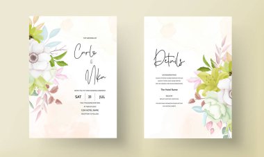 Güzel Çiçek Çelengi Davetiye Şablonu