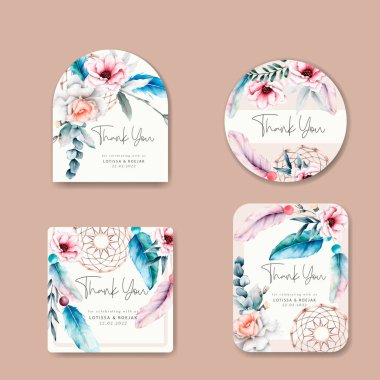 güzel çiçek ve düş kapanı etiketi koleksiyonu