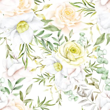 Güzel açan güller ve pürüzsüz desenler