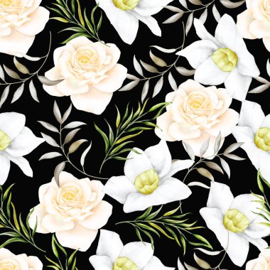 Güzel açan güller ve pürüzsüz desenler