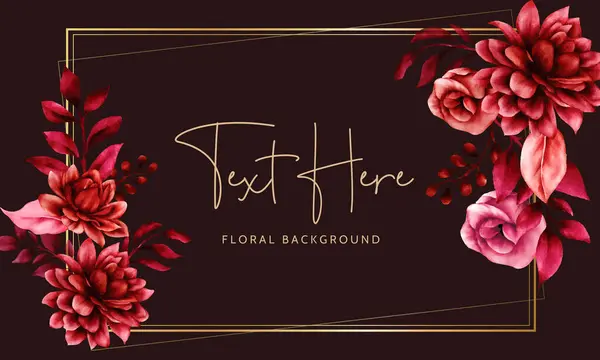 Floral Φόντο Πρότυπο Όμορφο Καφέ Λουλούδι Και Φύλλα — Διανυσματικό Αρχείο