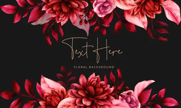 Floral Φόντο Πρότυπο Όμορφο Καφέ Λουλούδι Και Φύλλα — Διανυσματικό Αρχείο