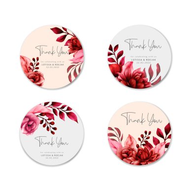 Güzel kestane çiçekleri ve yaprakları olan çiçek etiketi koleksiyonu.