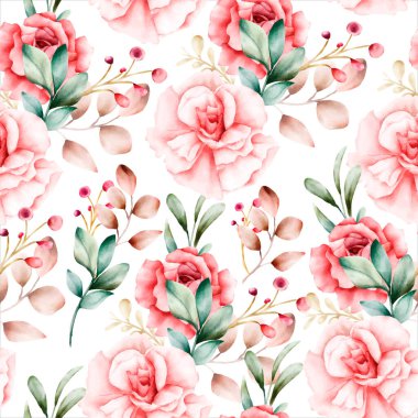 Elle çizilmiş suluboya çiçeksiz desen