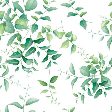 Bitki dallı şirin desenli kapak kumaşı iç dekorasyonu için yaprak dikişsiz desen tasarımı