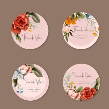 güzel sonbahar çiçeği ve etiket koleksiyonunu bırakıyor