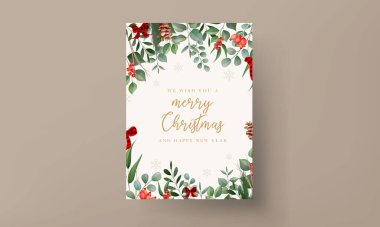 Güzel yapraklı güzel bir Noel kartı koleksiyonu.