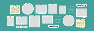 Resim veya fotoğraf çerçevesi kolaj düzeni soyut fotoğraf çerçeveleri ve dijital fotoğraf duvarı şablonu