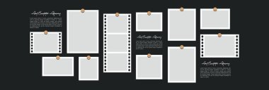 Resimler veya fotoğraflar çerçeve kolajı, sayfa ızgarası soyut fotoğraf çerçeveleri ve dijital fotoğraf duvarı şablonu