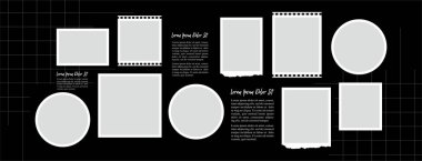 Resimler veya fotoğraflar çerçeve kolajı, sayfa ızgarası soyut fotoğraf çerçeveleri ve dijital fotoğraf duvarı şablonu