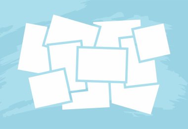 Resim ya da fotoğraf çerçeveli kolaj. çizgi roman sayfası ızgara düzeni soyut fotoğraf çerçeveleri ve dijital fotoğraf duvarı şablonu