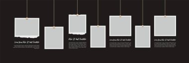 Resim ya da fotoğraf çerçeveli kolaj. çizgi roman sayfası ızgara düzeni soyut fotoğraf çerçeveleri ve dijital fotoğraf duvarı şablonu